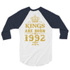 kings are born in 1992 3/4 Sleeve Shirt