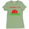 disc golf dirty sex joke pun ground penetration Ladies Fitted T-Shirt