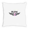 angel wing believe breast cancer Throw Pillow
