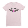 angel wing believe breast cancer Ladies Fitted T-Shirt