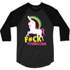 gay pride f#ck younicorn funny rude unicorn 3/4 Sleeve Shirt