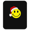 smiley face wears santa hat merry christmas Mousepad