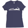 evolution of man' chequered flag classic 912 Ladies Fitted T-Shirt