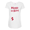 Muggle On Board Red Maternity Scoop Neck T-shirt