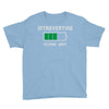low battery introvert pun humor Youth Tee