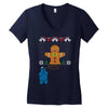 cookie monster gingerbread man ugly christmas sweater Women's V-Neck T-Shirt
