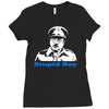 dads army stupid boy Ladies Fitted T-Shirt