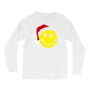 smiley face wears santa hat merry christmas Long Sleeve Shirts