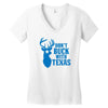 don't buck with texas funny Women's V-Neck T-Shirt