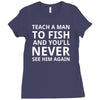 teach a man to fish Ladies Fitted T-Shirt