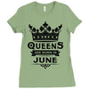 Queens Are Born In June Ladies Fitted T-Shirt
