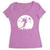 skiier moon moonlight silhouett Women's Triblend Scoop T-shirt