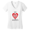 IM LOVE GAMES Women's V-Neck T-Shirt