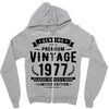 Genuine Premium Vintage 1977 Classic Perfectly Aged Limited Edition Zipper Hoodie