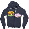 cheeseburger pranks doughnut Zipper Hoodie