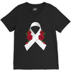 lung cancer white ribbon V-Neck Tee