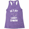 he's my lucky charm Racerback Tank