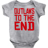 outlaws to the end 2 Baby Bodysuit