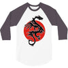 sun dragon with pearl   black red white 3/4 Sleeve Shirt