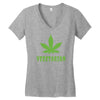 Vegetarian Pot Leaf Women's V-Neck T-Shirt