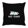 Unicorn Says Not Today Throw Pillow