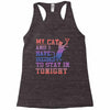 my cat and i stay in tonight Racerback Tank