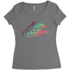 merry christmas Women's Triblend Scoop T-shirt