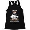 daddy and son not always eye to eye Racerback Tank