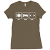 v1 eat sleep code Ladies Fitted T-Shirt