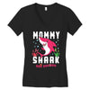 mommy shark doo doo doo family matching Women's V-Neck T-Shirt
