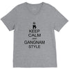 keep calm and gangnam style black t shirt V-Neck Tee