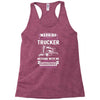 Warning I Belong To A Trucker Racerback Tank