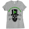 happy saint patrick day skull Ladies Fitted T-Shirt