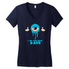 monster eye blue Women's V-Neck T-Shirt