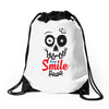 keep smile Drawstring Bags