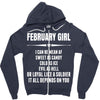 Super February Girl Zipper Hoodie