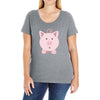 cute surprised pig pig Ladies Curvy T-Shirt