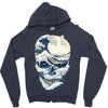 the great wave off skull Zipper Hoodie