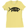 evolve t shirt small funny evolution science atheist darwin atheism fi Ladies Fitted T-Shirt