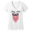 pug life Women's V-Neck T-Shirt