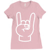 rock and roll throwing horns Ladies Fitted T-Shirt