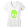 skull pixels t shirt cool funny Women's V-Neck T-Shirt