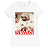 sloth astronaut swag Ladies Fitted T-Shirt