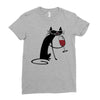 cat and wine Ladies Fitted T-Shirt