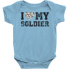 i love my soldier hunter camouflage Baby Bodysuit