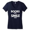 boobs real smile fake Women's V-Neck T-Shirt