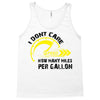 I Don't Care How Many Miles Per Gallon Tank Top