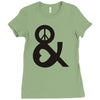 peace and love tshirt party heart tee no war stoner hippie sign ladies Ladies Fitted T-Shirt