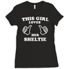 this girl loves her sheltie Ladies Fitted T-Shirt