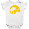 beach silhouette birds sand sunset Baby Onesie